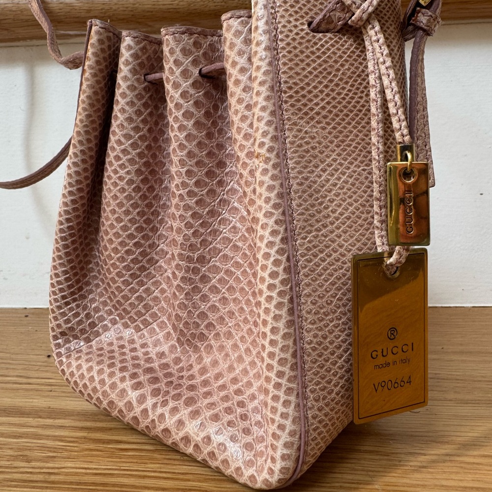 Gucci Taupe Python Snakeskin Small Shoulder Bag - image 1